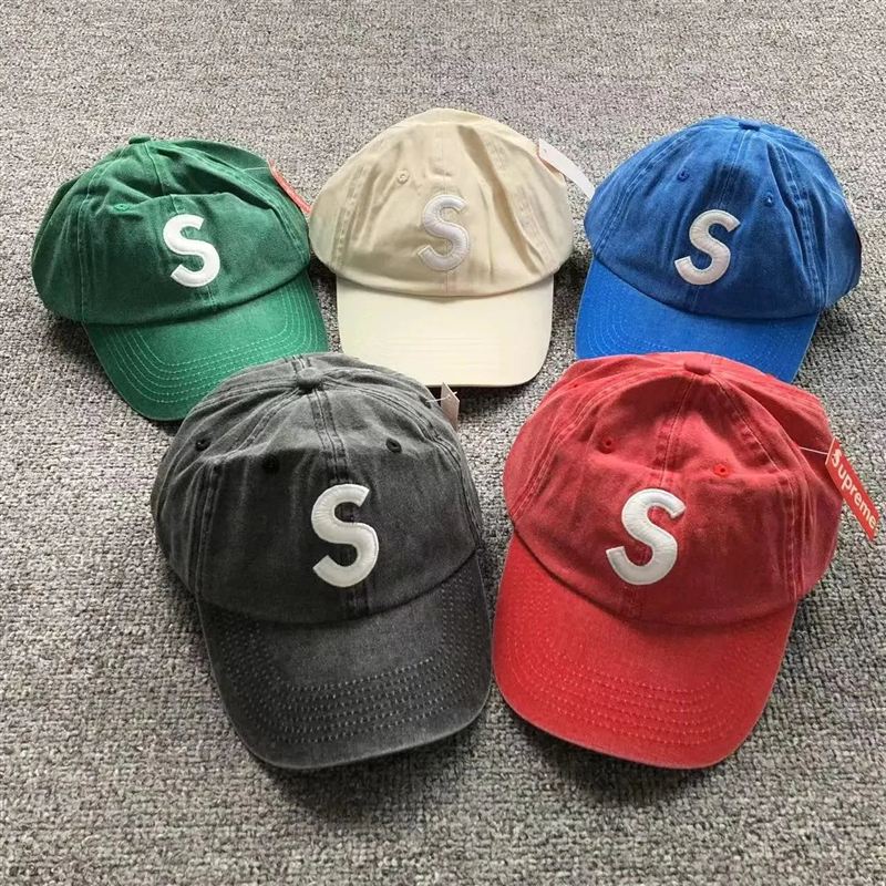 Washed Cotton 6-Panel "S" Logo Cap – caps & hats